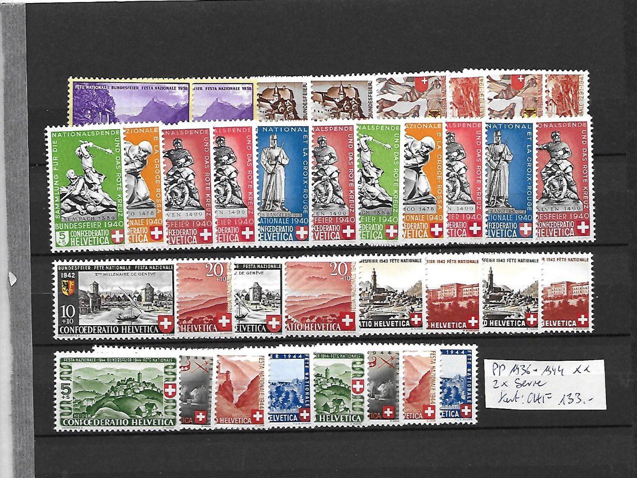 Tous les timbres: PP 1938 - 1944 2x Serie ** Kat: CHF 133.- – Neuf (Voir description) à Basel par Ilp