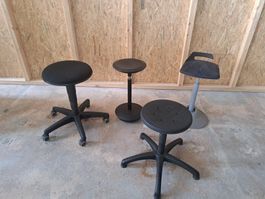 4x Atelierhocker Hocker Stuhl Sotz/Stehhocker verstellbar
