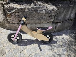 Kinder Laufrad Holz/rosa