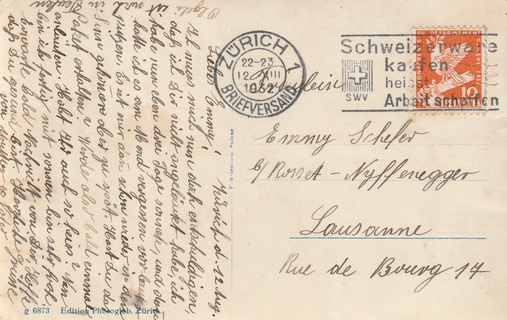 Cartoline postali: Zürich - Wipkingen – Usato da Rorschacherberg venduto da fratovi2 1