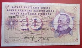 10er Note Serie 90 D vom 7. Februar 1974 - Nr. 078531