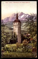 AK Luzern, Wachtturm und Pilatus