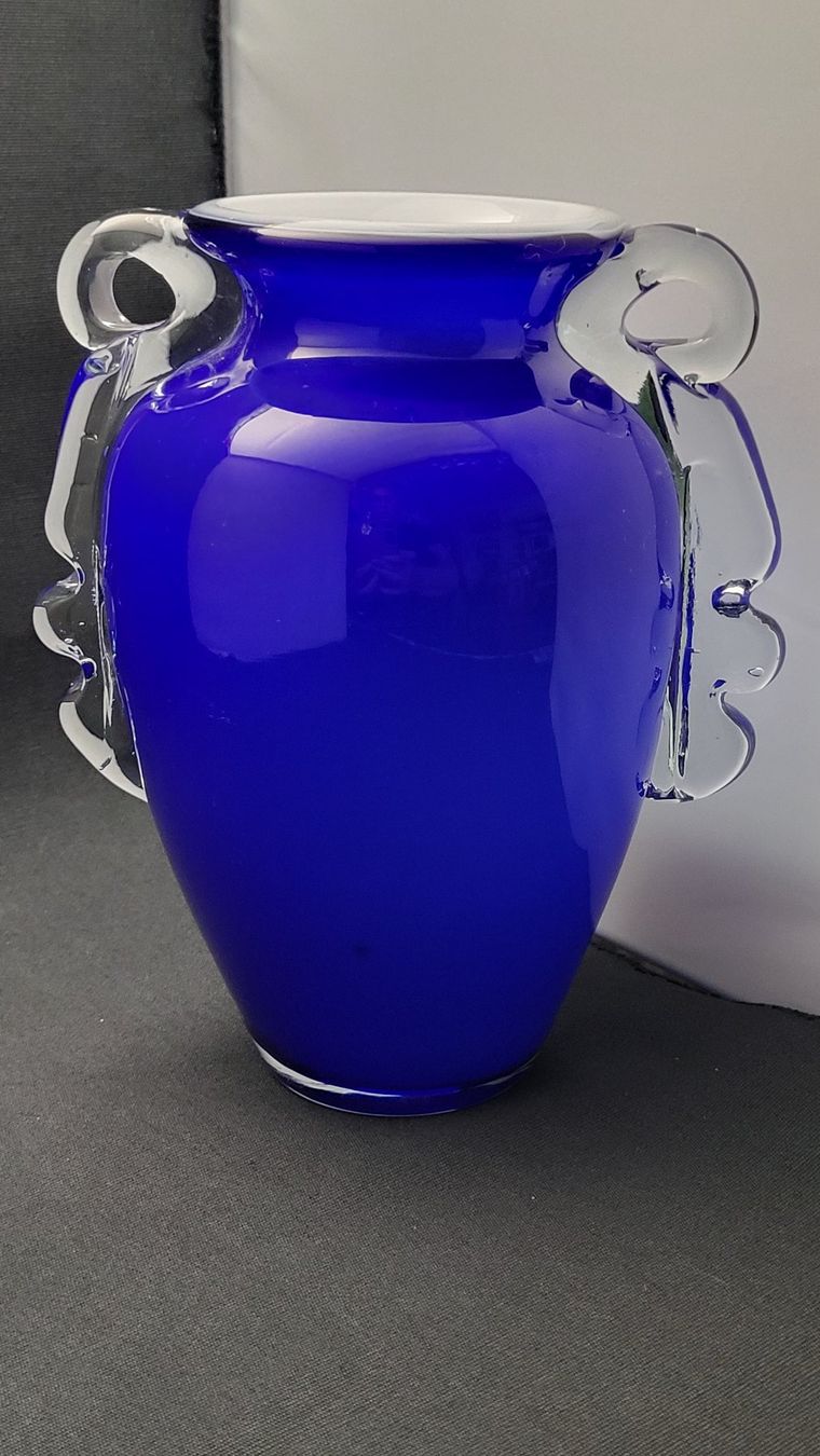 Murano Vase & Récipients: Kobaltblaue Überfang-Vase – D'occasion à Basel par spinne02 3