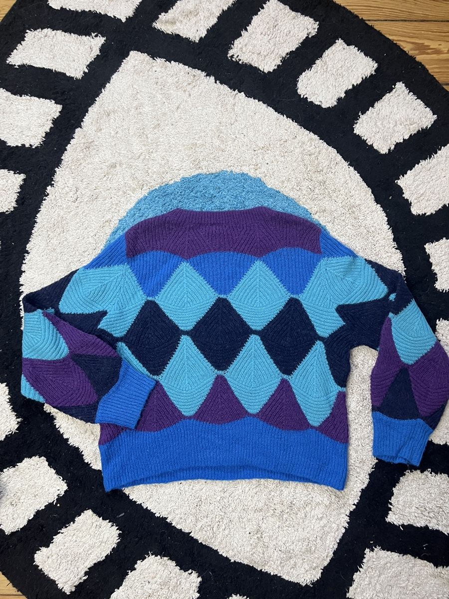 Maglioni & Felpe: Wool blend Knitted Sweater, Diamond Pattern Cosy & Unique – Nuovo (secondo la descrizione) da Basel venduto da 550_ckp6 3