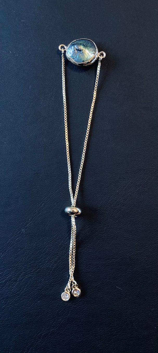 Armbänder & -reifen: Bracelet doré cabochon de nacre sombre – Neu und originalverpackt aus Genève von ct_fqr8