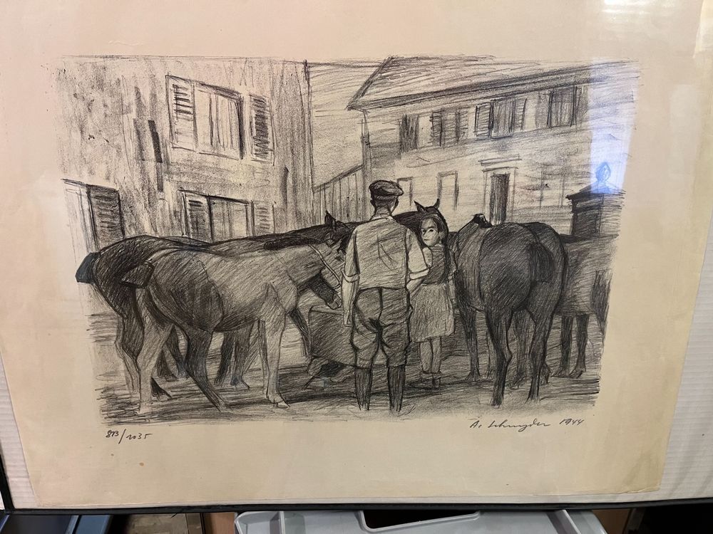 Lithographie. Albert Schnyder. Hand signiert 1944. Kaufen auf Ricardo