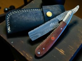 Damast Messer RASIERMESSER HANDMADE 23cm hürlimann No 15 NEU
