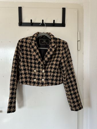Karierte cropped Jacke 36
