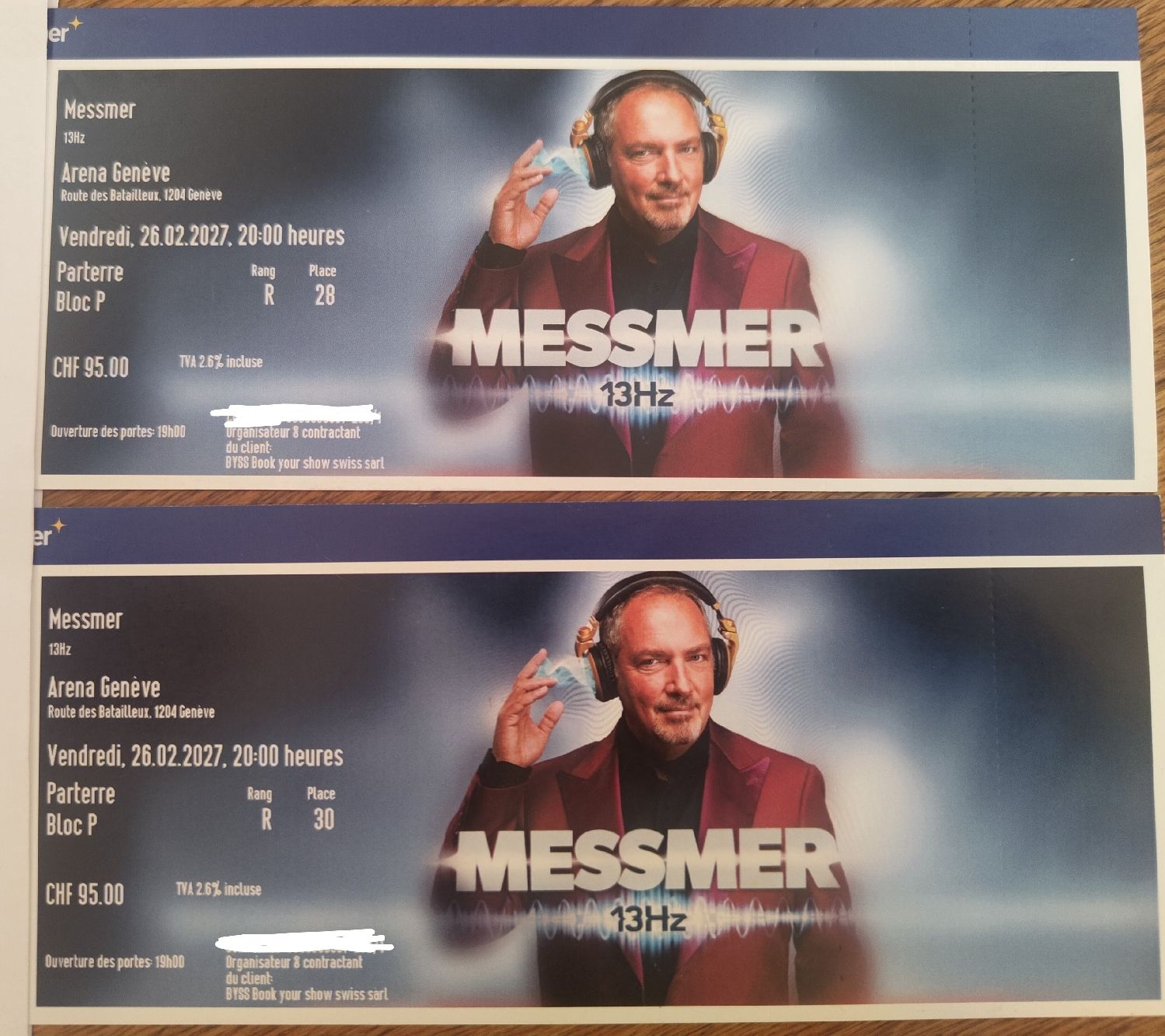 Tickets: 2 Billets Messmer Genève 26.02.27 – Neu und originalverpackt aus Troistorrents von warbird96