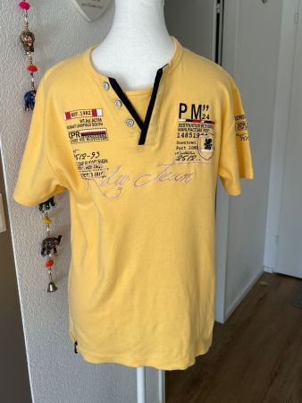 Herren T-Shirt gelb mit Knopfleiste von Redway Gr. XXL