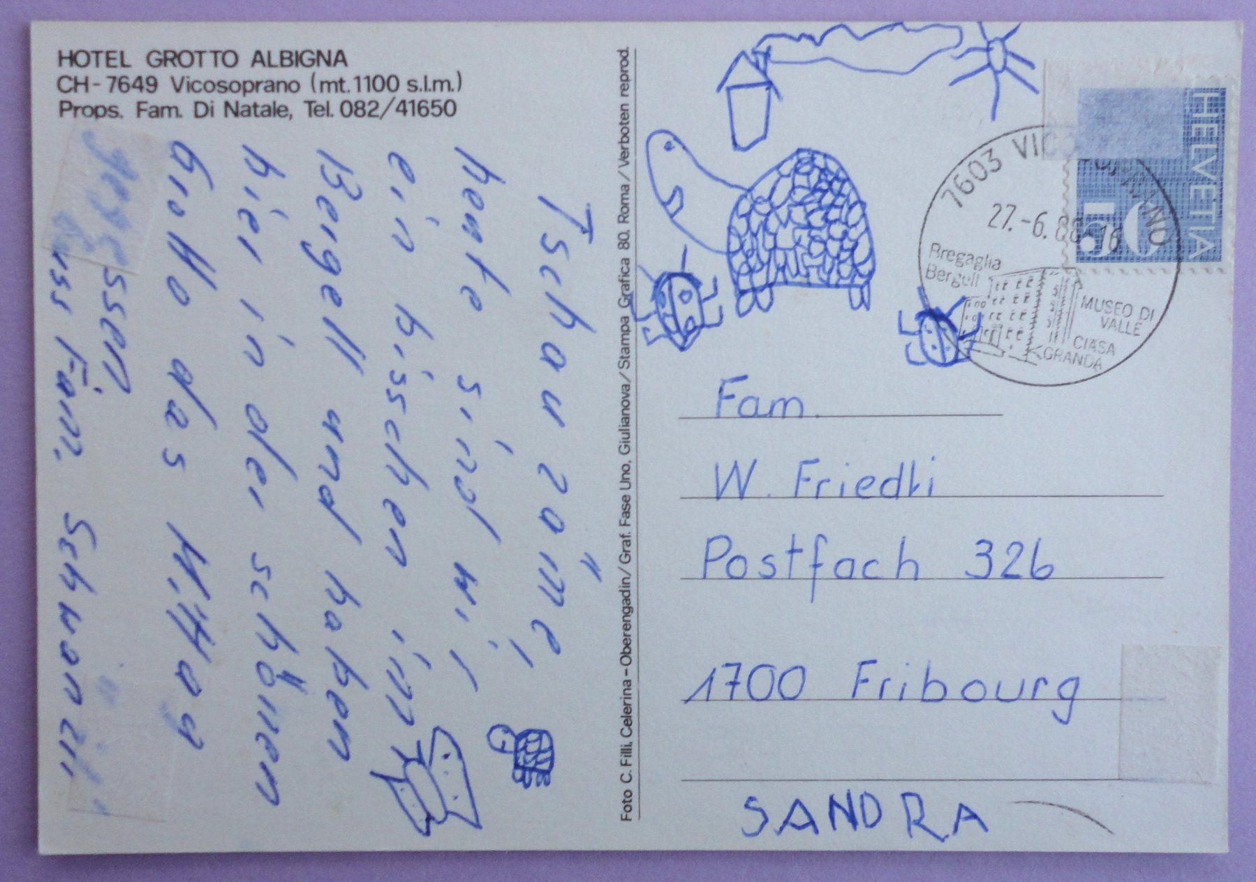 Cartes postales: Hotel Grotto Albigna, Viscosoprano – Défectueux à Fétigny par Billy2miny 1