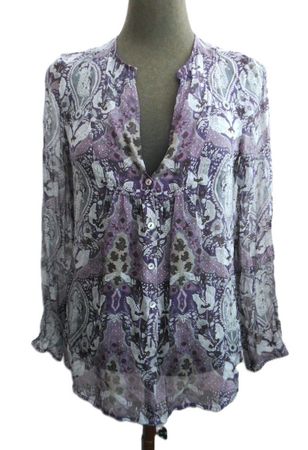 Gr. 38 SEIDE Tunika-Bluse von MARC O'POLO violett grau-Töne