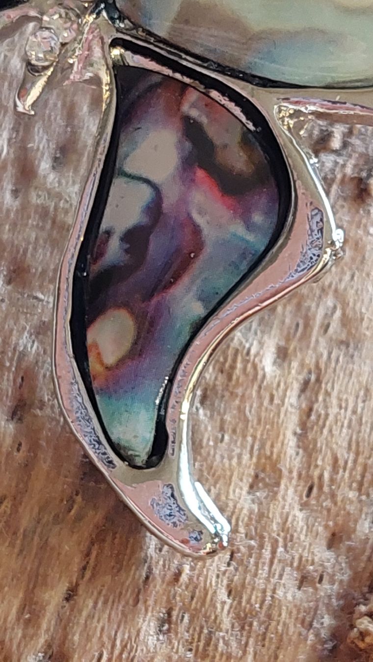 Spille & Fermagli: Schöne Brosche, Schmetterling mit Abalone-Muschel – Nuovo (secondo la descrizione) da Oberwil BL venduto da Hunajakakku 2