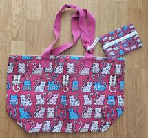Canvas Strandtasche / Freizeittasche mit kleinem Beutel