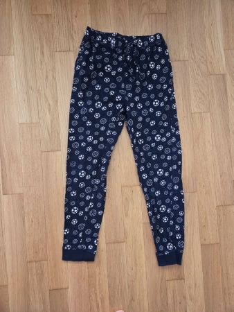 Pyjama Hose dunkelblau Fussballmuster Grösse 152 158