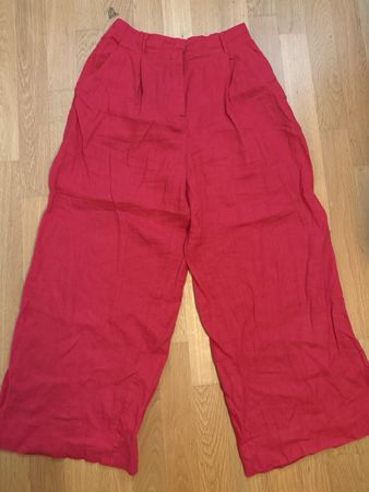 Leinen Culotte Hose rot Gr. S Oysho NEU