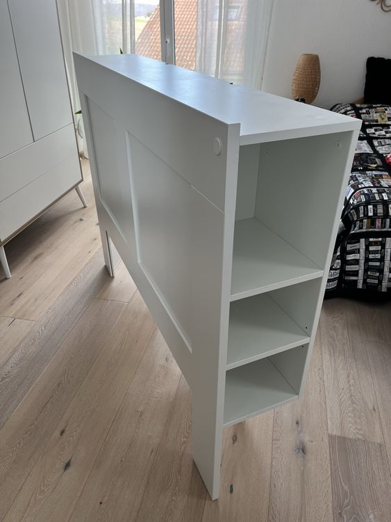 Bett Kopfteil mit Ablage, weiss, 140 cm 2