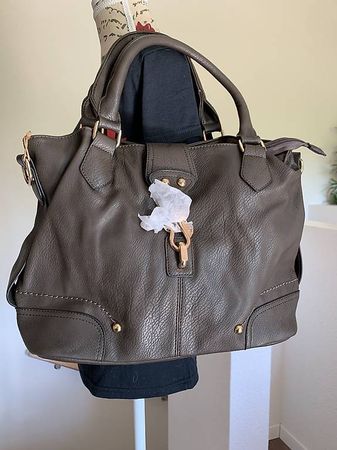 Spezielle Handtasche spezielle Farbe Olivgrün / dunkelgrau N