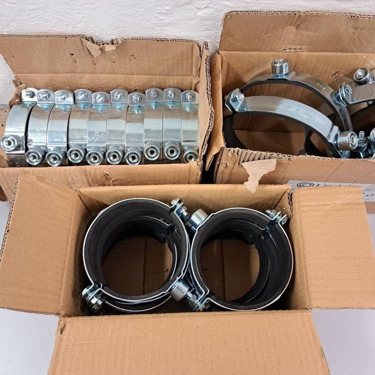 5x Rohrschellen Aus Verzinktem Stahl – Mit Gummiprofil, Für Schläuche & Kabel, Größe 14 Mm