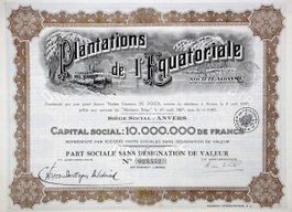 Plantations de l'Equatoriale SA, Anvers - 1927