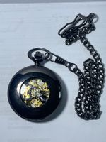 Schwarze Mechanische Taschenuhr, Handaufzug, Top Zustand
