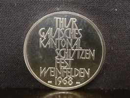 Medaille THURGAU. KANT. SCHÜTZENFEST WEINFELDEN 1968 Silber
