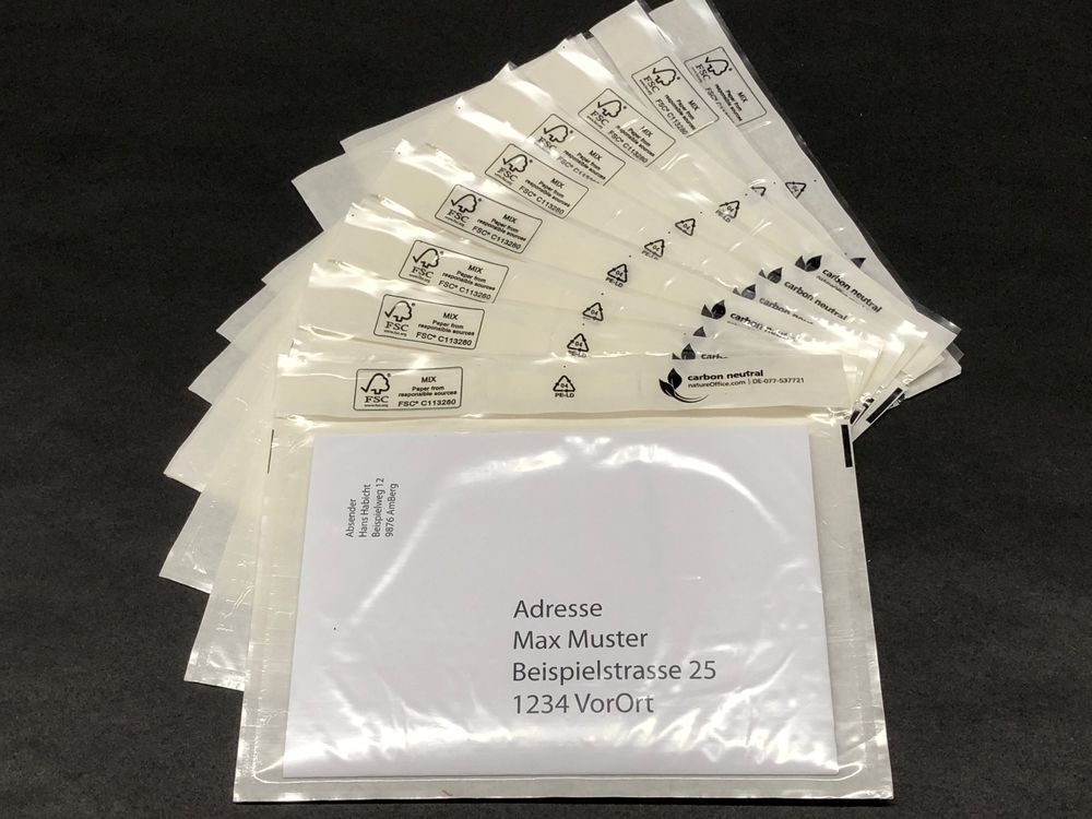 Lieferscheintaschen Begleitpapiertaschen Dokumententaschen C6, neutral, 4000 Stück