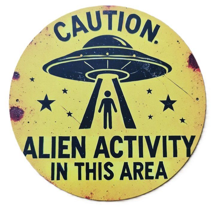 Insegne: Caution - Alien  - Blechschild  (neu/OVP) – Nuovo e nell'imballaggio originale da Wilen b. Wollerau venduto da morethanmusic
