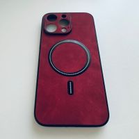 Schutzhülle Leder in Rot für iPhone 15 Pro Max mit MagSafe
