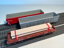 H0 Ladegut für Hochbordwagen Eaos / Flach- und Rungenwagen