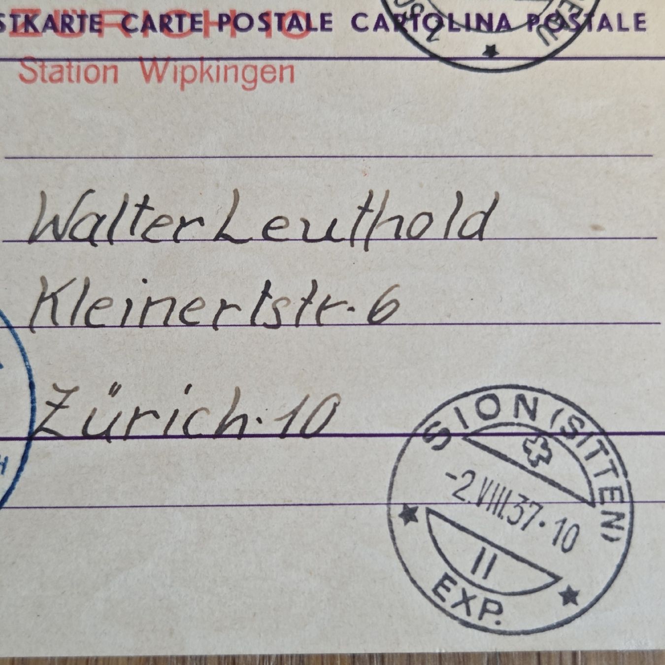 Alle Briefmarken: Postkarte Flugpost 1937 – Gebraucht aus Stans von Ducati16 4