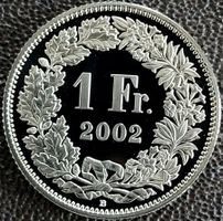 1 Franken 2002 pp / aus Münzsatz / in Münzkapsel