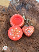 Mandala Herz, Schmuckdose, Geschenk, Teelichthalter, Deko