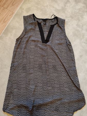 H&M Sommer Bluse Gr. 38 schwarz/weiss Muster ärmellos