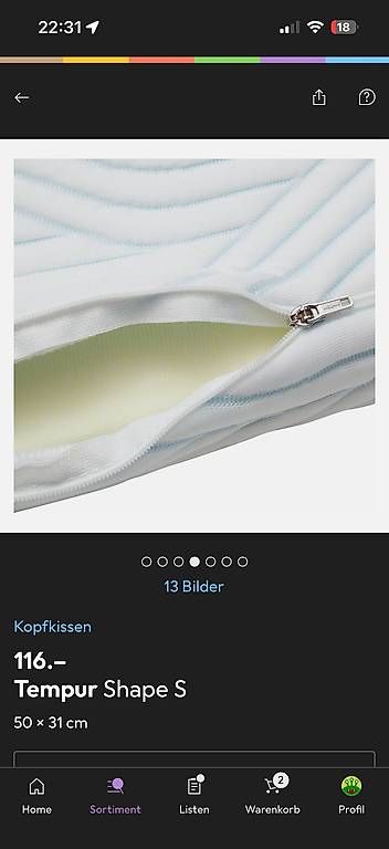 Coussins: Tempur Shape S – D'occasion à Zürich par Ottikarotti 2