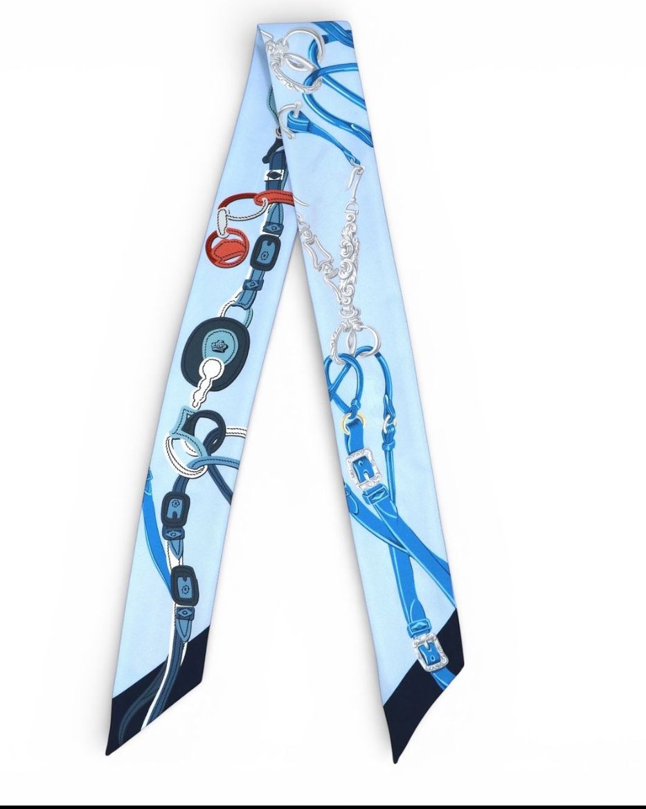 Hermès Foulard & Sciarpe: Hermès Twilly "Brides de Gala" blau – Usato da Luzern venduto da Swiss-Garage 3