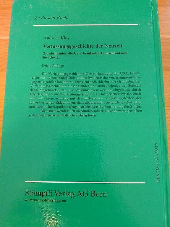 Libri: Verfassungsgeschichte der Neuzeit - Dritte Auflage – Usato da Dänikon ZH venduto da spr_rqw2 1