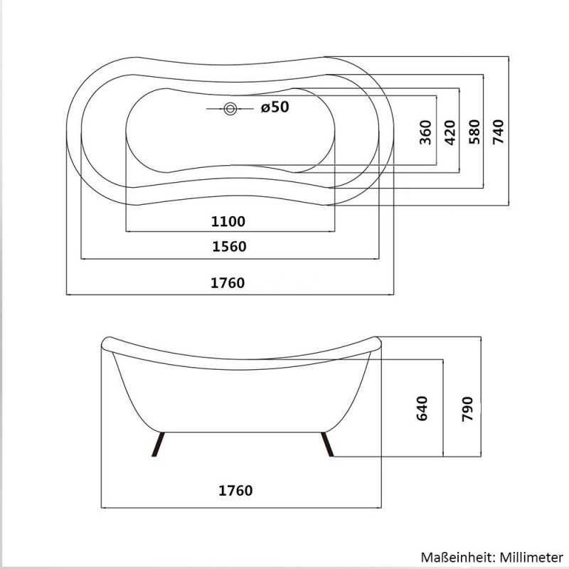 Badewannen: Freistehende Badewanne CHAM - 176x74x79cm – Neu und originalverpackt aus Wallenwil von toesstal-vertrieb 9