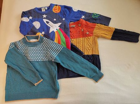 Kinder Winter Pullover 3 Stück Grösse 110/116 Bio GOTS
