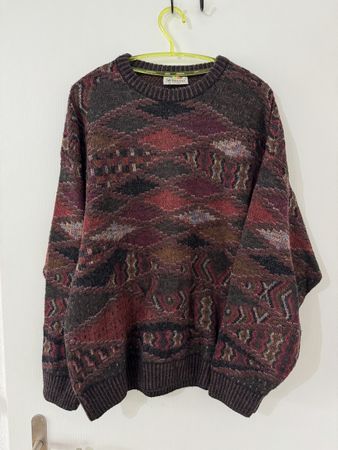 Monello Italy Pullover Herren gemustert Wolle Grösse 52 XL