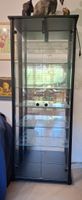 Glasvitrine Vitrine schwarz mit Beleuchtung 169x67x36 cm