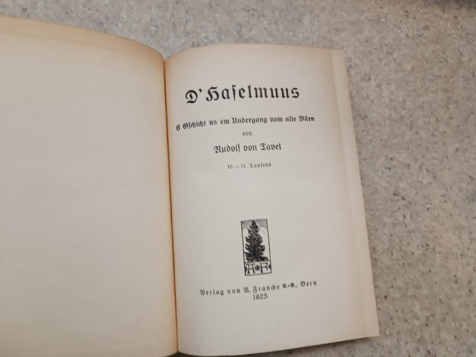 Bücher: D Haselmuus Gschicht Undergang Bern 1925 Tavel – Gebraucht aus Reiden von Zofi-Brocki 2
