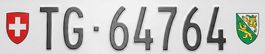 Exklusives Thurgauer Kontrollschild zu verkaufen: TG 64764