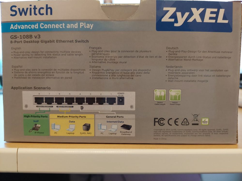 Gebrauchter Zyxel GS-108B v3 Gigabit Ethernet Switch! (Gebraucht) in ...