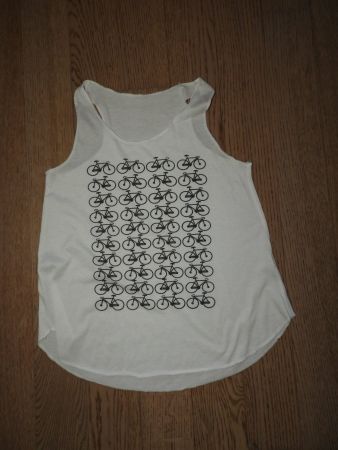 Mädchen-Tanktop weiss Fahrradprint Grösse 164