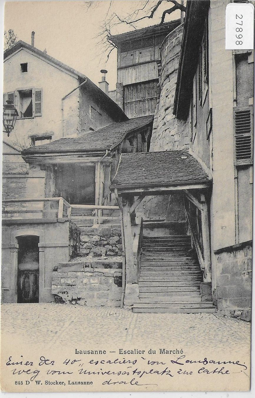 Ansichtskarten: Lausanne - Escalier du Marche – Gebraucht aus Ettingen von Kartenplanet