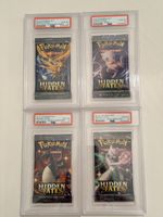 PSA 10 Lot de 4 boosters Pokemon Hidden Fates gradés PSA 10