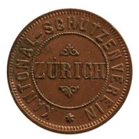 Jeton Zürich Kantonal Schützenverein Kupfer