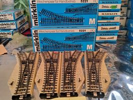 Märklin 5221 M-Gleis 2 Weichenpaare Handbetrieb H0