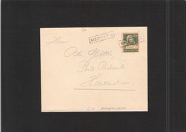 Beleg mit Kastenstempel Hauenstein (SO)auf Tellbrust 10 Rp.